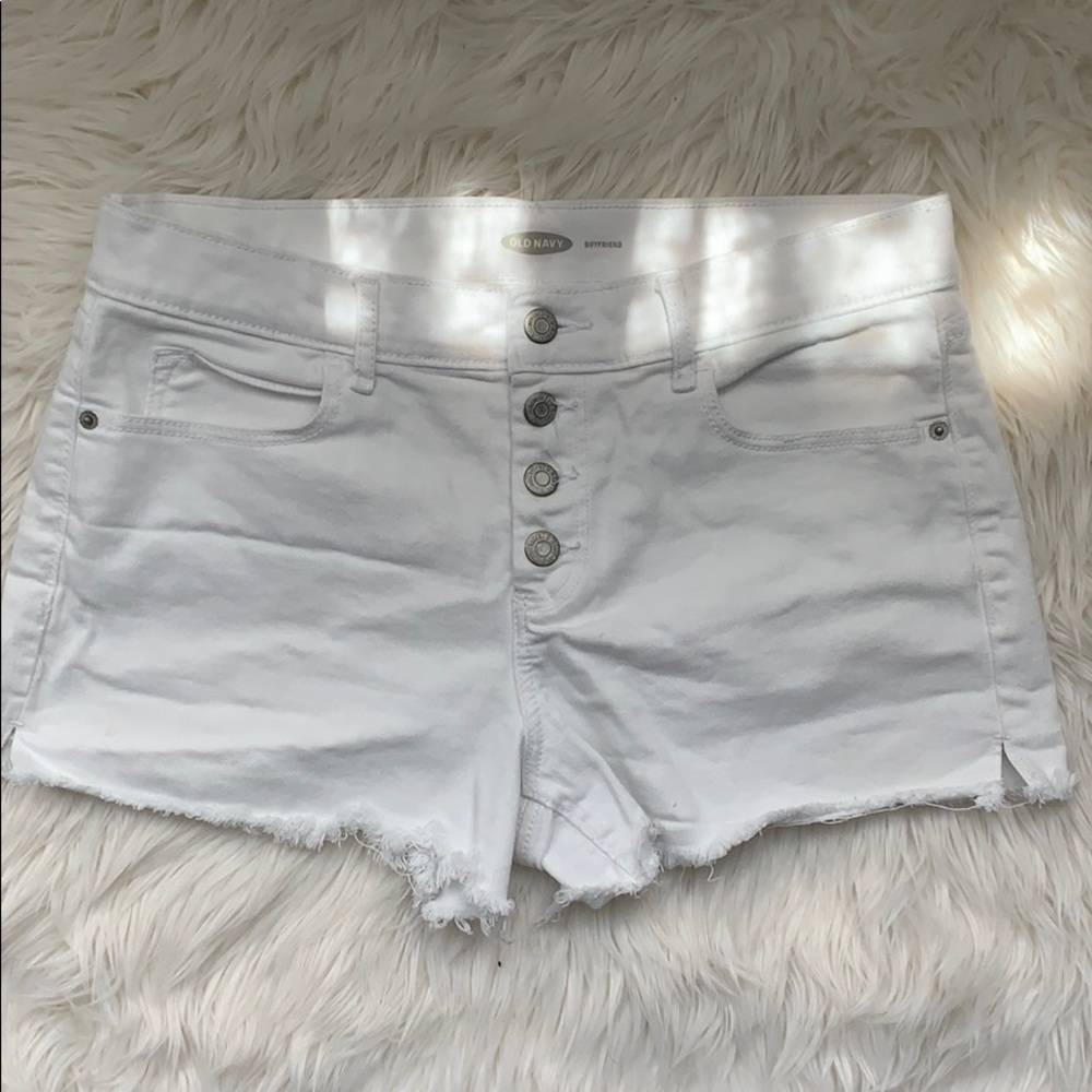 Old navy white denim boyfriend shorts
